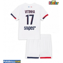 Paris Saint-Germain Vitinha #17 Auswärts Trikotsatz Kinder 2025-26 Kurzarm (+ Kurze Hosen)